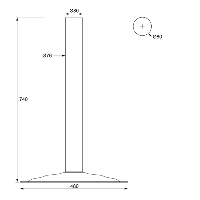 SINGLE LEG D.480 / H.740 / BLACK